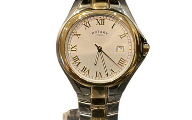 Rotary Gents watch bracelet gold plated stainless steel quarts.