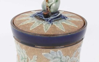 Royal Doulton Stoneware tobacco jar and cover by George Tinworth