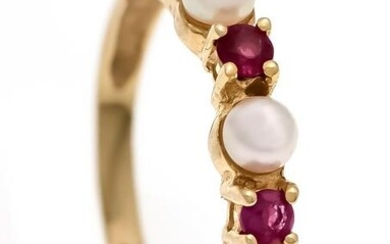 Ruby pearl ring GG 585/00
