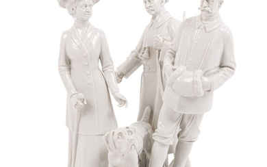 SCHWARZBURGER WERKSTÄTTEN 'Groupe de figurines avec la princesse Thekla', vers 1912, RARITÄT ! Il n'existe...