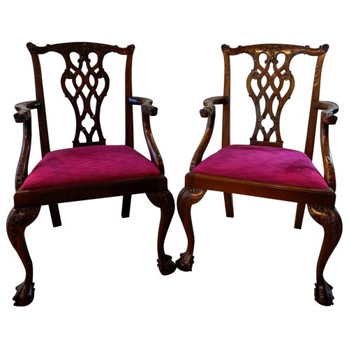 SET OF TWELVE GEORGE III STYLE MAHOGANY DINING CHAIRS, BY JO...