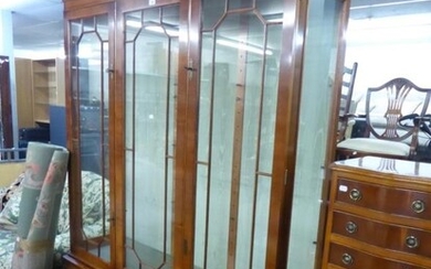 SHERATON STYLE SATINWOOD LARGE DISPLAY CABINET, ENCLOSED BY THREE...