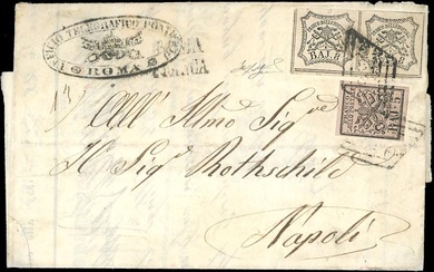 STATO PONTIFICIO-NAPOLI 1858 - Modulo di telegramma da Londra 27/12/1858,...