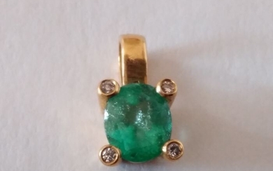 Salazar - 18 kt. Gold - Pendant Emerald - Diamond