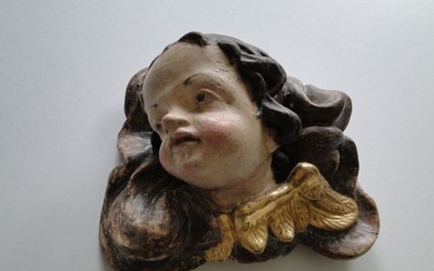 Sculpture, Putto / angel on a cloud (1) - Baroque - Wood - 17th / 18th century