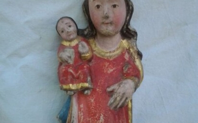 Sculpture, Virgin and child - Wood - 18th century