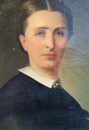 Scuola tedesca del XIX secolo, firmato J. Stucker - Ritratto femminile