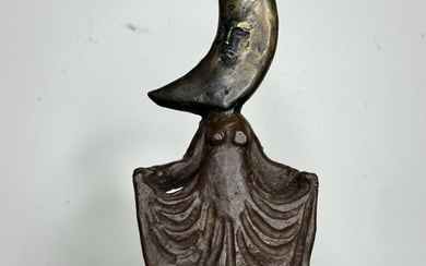 Sergio Bustamante Moon Bronze Sculpture
