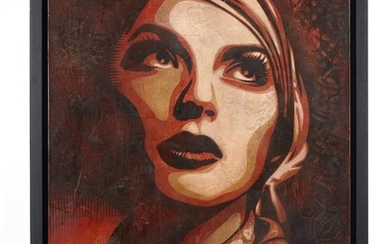 Shepard FAIREY ( OBEY GIANT) (Américain - Né en 1970)Rise Above Rebel - 2012Pochoir, peinture...