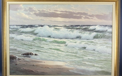 Signed A Dzigurski, Waves, Oil on Canvas
