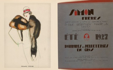Simon Frères Été 1927. Fourrures et Pelleteries en gros. Leporello mit 6 farbigen