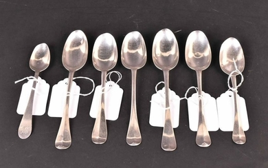 Six American Silver Tablespoons