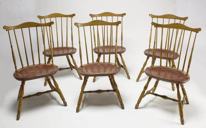Six Dean and Cherry Lancaster Windsor Chairs