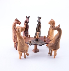 Lot-Art | South African Carved Wooden Animal Figurine Set