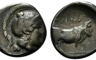 Southern Campania, Hyria, c. 405-395 BC. AR Didrachm (21.5mm, 7.13g,...