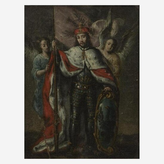 Spanish School (17th-18th Century) King Crowned by Two