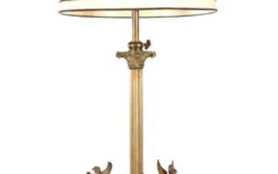 (-), Standing table lamp with white marble and...