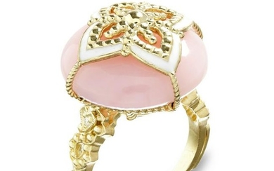 Stambolian Candy Ring with Pink Peruvian Opal Center