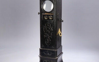Stereoscope in black lacquered wooden box, approx. 1860-80