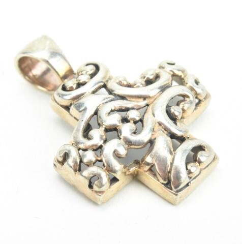 Sterling Silver Maltese Cross Necklace Pendant