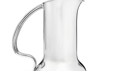 Svend Weihrauch: Sterling silver ice water pitcher. Handle enchased with parallel threads. Made and stamped by F. Hingelberg. H. 21.5 cm.