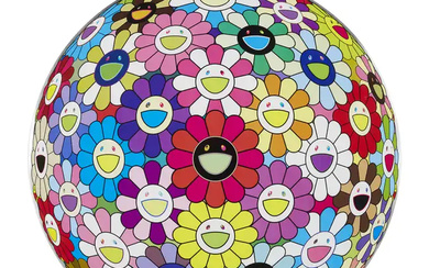 Takashi Murakami, Japanese b. 1962- Flowerball Multicolour; offset lithograph, cold stamp and...