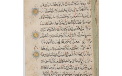 This pair of leaves, originating from a Mamluk Qur'an, offer...