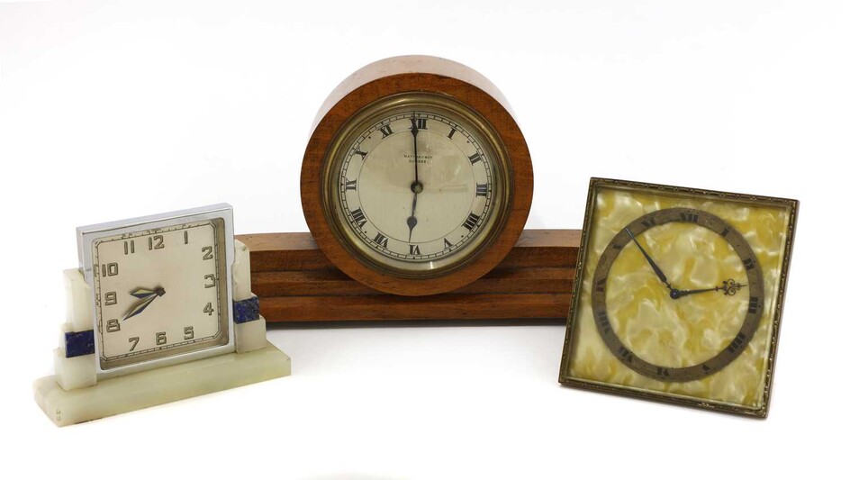 Three Art Deco clocks