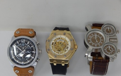 Three Gentleman's Wristwatches Including Benyar, Ouim & T-Go...