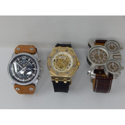 Three Gentleman's Wristwatches Including Benyar, Ouim & T-Go...