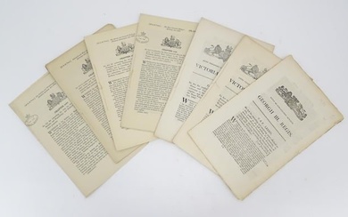 Three assorted 19thC Act of Parliament documents comprising George III 1808, Victorian 1866 & 1867.