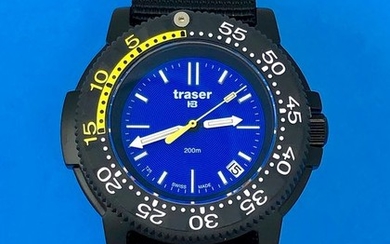 Traser - H3 Nautic Blue Dial Black PVD Nato Strap Swiss Made -100237 - Men - Brand New