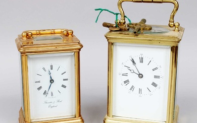 A Brass Striking and Repeating Carriage Clock, circa 1890, twin...
