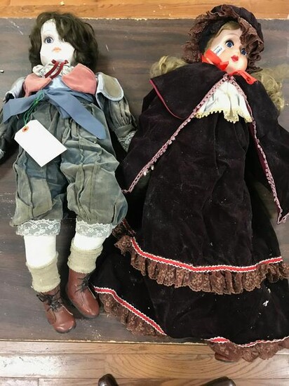 Two Large Composition Dolls