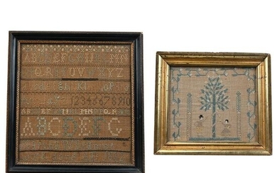 Two Needlework Articles: Picture & Sampler.