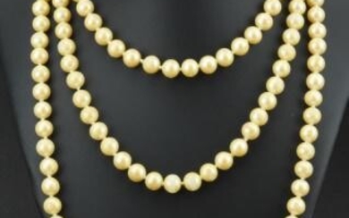 Two Vintage Strands of Hand Knotted Costume Pearls