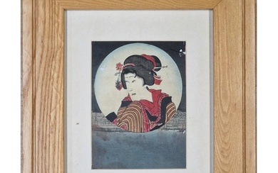 Two antique Japanese woodblock prints on rice paper, 37 x 24...