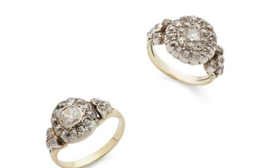 Two mid 19th century diamond rings