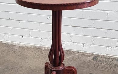 Unusual Victorian Walnut Marquetry Wine Table, the tilt-top, with concentric star & hexagon motif probably with added maple, within...