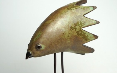 Urszula Despet - Sculpture, Green Bird - 20 cm - Ceramic
