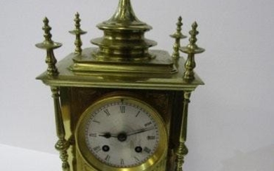VICTORIAN FRENCH BRACKET CLOCK, an ornate brass square cased...