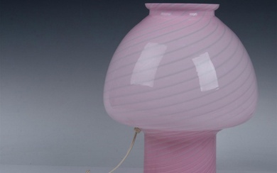 Vetri Murano Pink Glass Mushroom Lamp