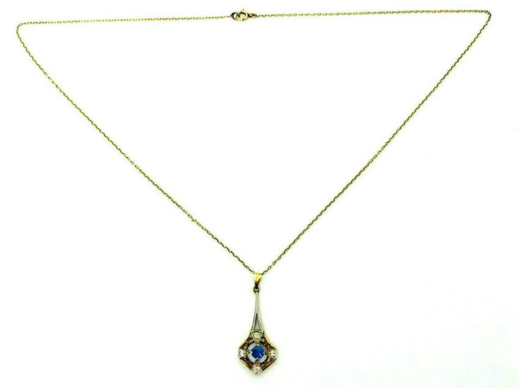 Victorian 10k Yellow Gold Chain Necklace Diamond