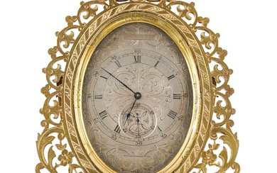 Victorian Brass Strutt Easel Back Desk Clock