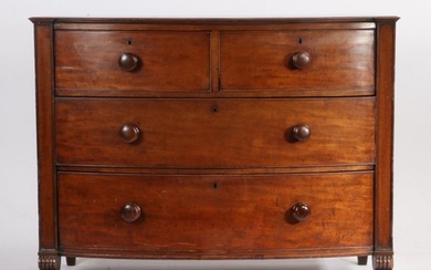Victorian mahogany bow front chest of two short and two long...