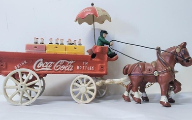 Vintage Coca Cola Miniature Metal Wagon 1930s