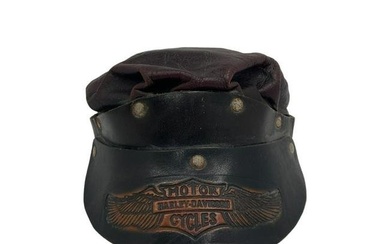 Vintage Leather Harley-Davidson Hat
