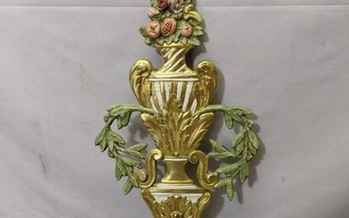 Vintage Painted Brass 4 Candle Wall Sconce