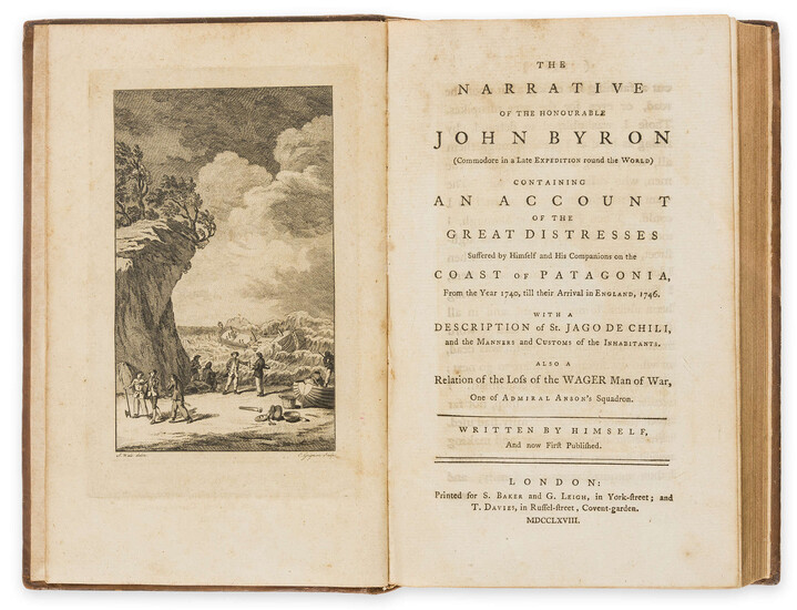 Voyages.- Byron (John) The Narrative... Containing an Account of the Great Distresses Suffered by Himself and His Companions on the Coast of Patagonia, first edition, 1768.