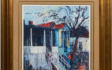 WILLIAM TOLLIVER, PEARL STREET LITHOGRAPH, FRAMED